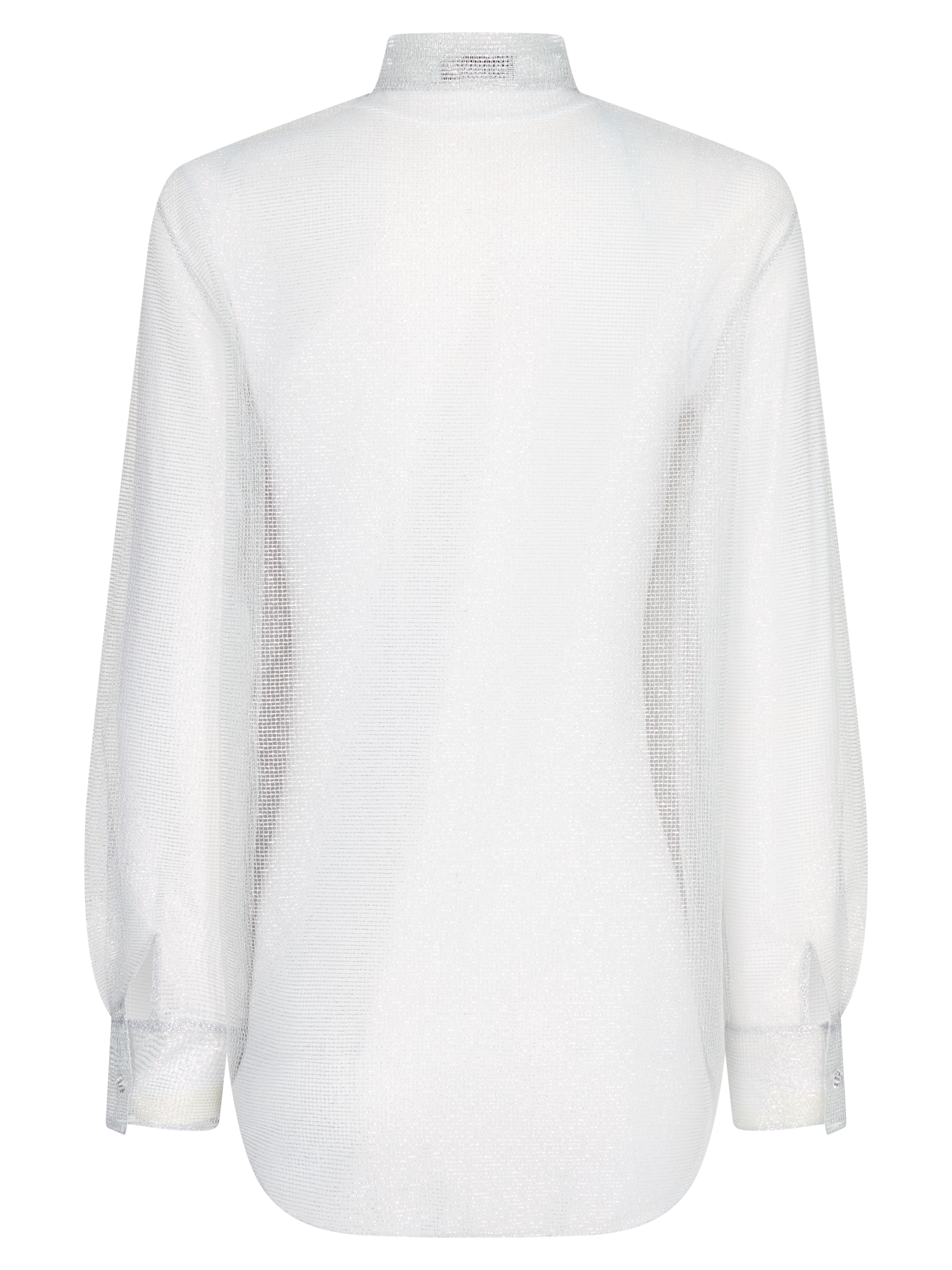 CHUCHOTER SHIRT IN SILVER LAMÉ MESH