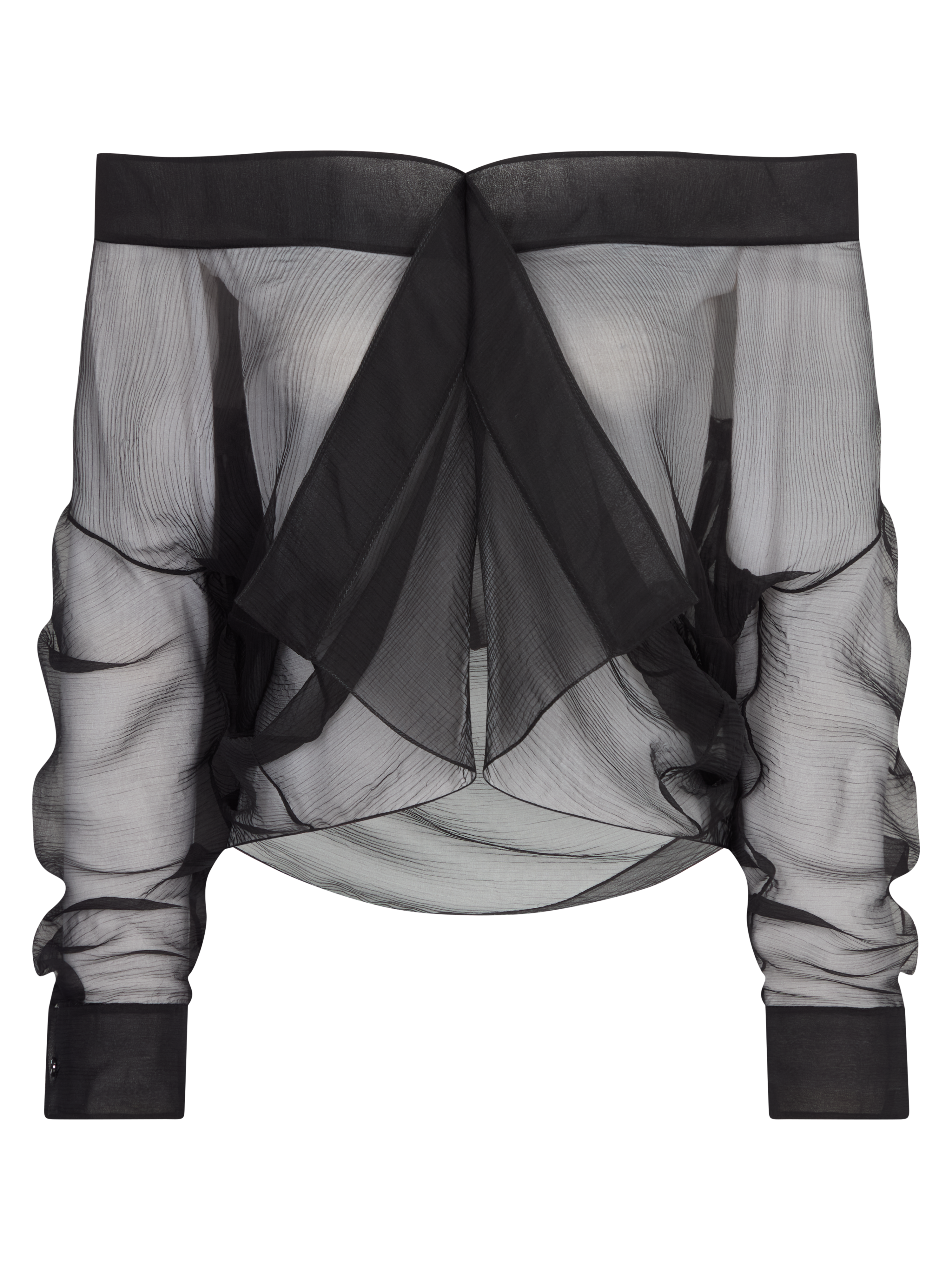 ÉPHÉMÈRE OFF-SHOULDER BLOUSE IN SILK MOUSSELINE